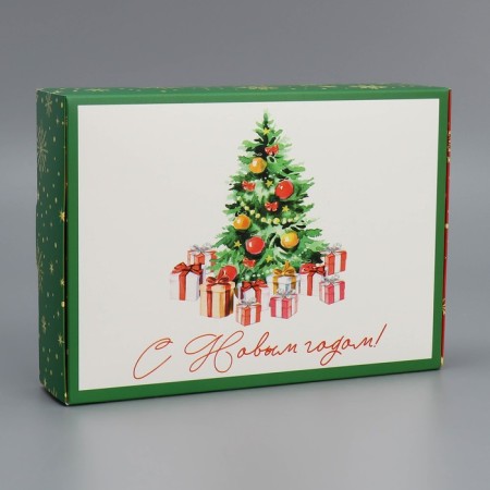 Folding box “Happy New Year!”, Christmas tree, 21 x 15 x 5 cm, new year-2