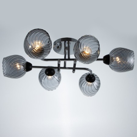 Kirien chandelier 6he27 40W black-chromium 70x70x27 cm Bayerlux-1