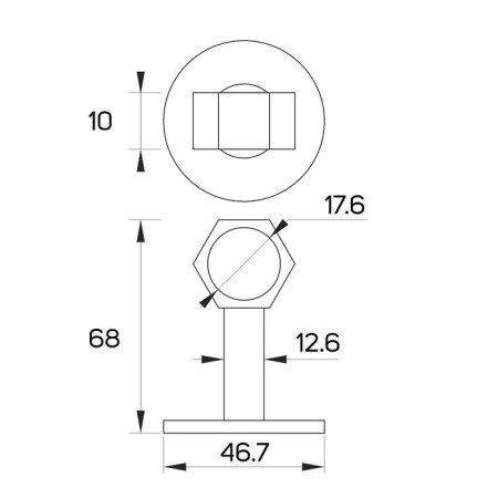 Lockland door limiter on the handle, d = 18 mm, h = 68 mm, white color-5
