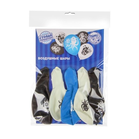 Latex ball 12 “Pirate Assorted”, pastel, 1 tbsp., 5 pcs.-1