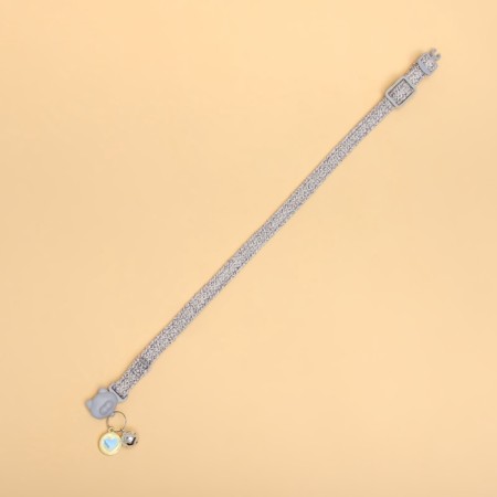 Koshachi collar "tenderness", with a bell and suspension, 30 x 1 cm, polyester, gray-4