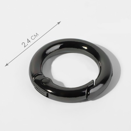 Karabin ring, d = 16/24 mm, thickness - 4 mm, 5 pcs, black nickel color-1