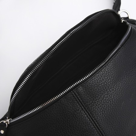 Bag Cross-Bodi with a zipper, black color-4