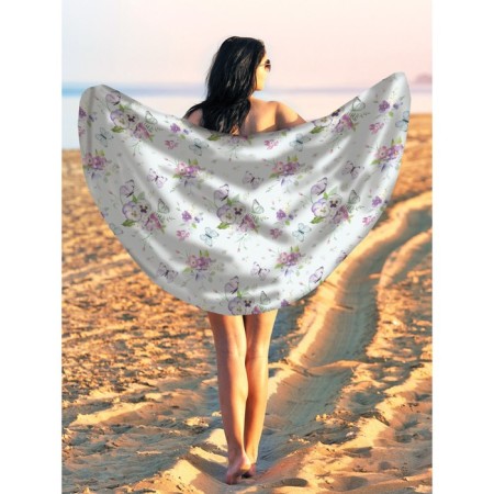 Pareo and beach rug "Tenderness", d = 150 cm