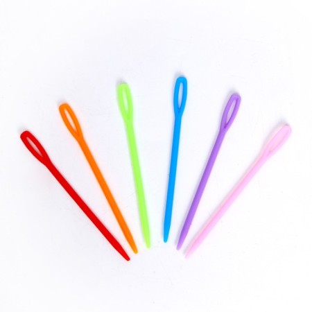 The needle is plastic, set 20 pcs., Size 1 pc. - 5.7 cm, Mix colors-2