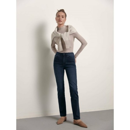 Women's jeans with a high landing CONTE Elegant Straight Leg, size L, color Blue Black-1