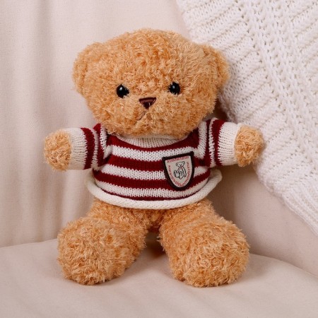 Soft toy "Bear" in a jacket, 28 cm, beige color