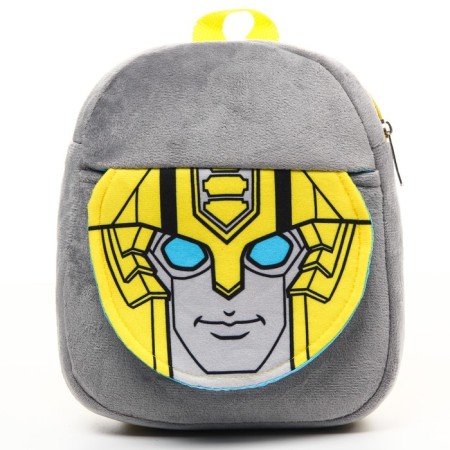 Blue backpack on a zipper, with a pocket, 19 x 22 cm "Bumblebee", transformers-2