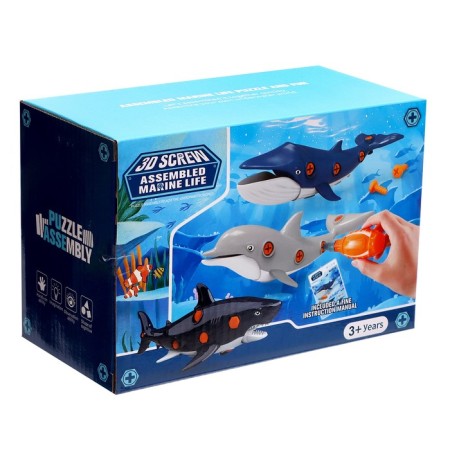 Designer of a screw "shark", with a screwdriver, 18 elements-5