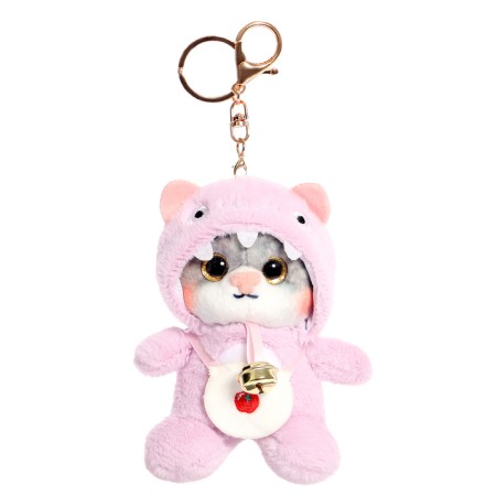 Soft toy "cat", in a purple hood ", 12 cm