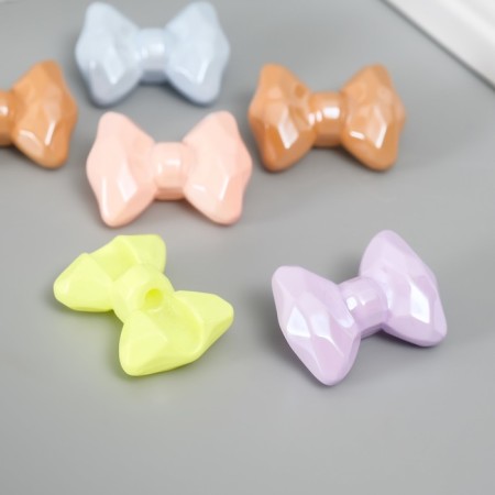 Busina for creativity Plastic "3D bow with faces" Pastel mix 2.5x3.4x1.4 cm-1