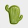 Ceramic Cactus plate, 20x18 cm, green, 1 variety, Iran