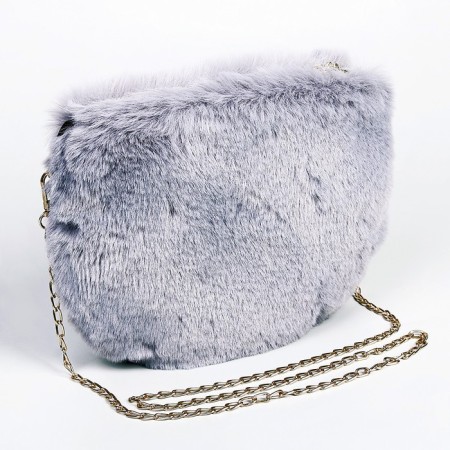 Plush bag, 24x19x3 cm, gray color-2