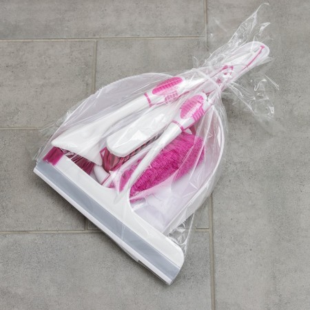 Cleaning set, 5 items: scoop, brush-scheme, dishes brush, ironing, pouring, color mix-5