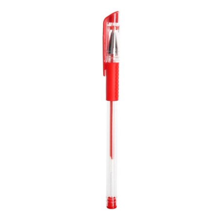 Gel pen, 0.5 mm, red rod, transparent case, with a rubber holder-2