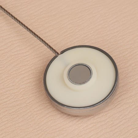Picking for curtains "Round Snail", D = 4.5 cm, 24 cm, silver color-2