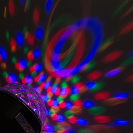Light device "Crystal ball" 17.5 cm, speaker, glow of multi, 220 V-3