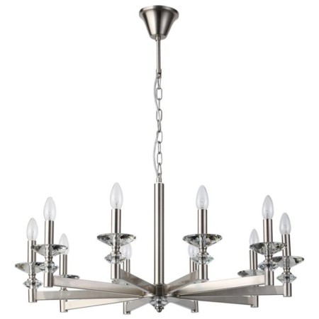 Suspended chandelier Albert 10XE14 40W, size 85x85x53-115 cm, Nickel color