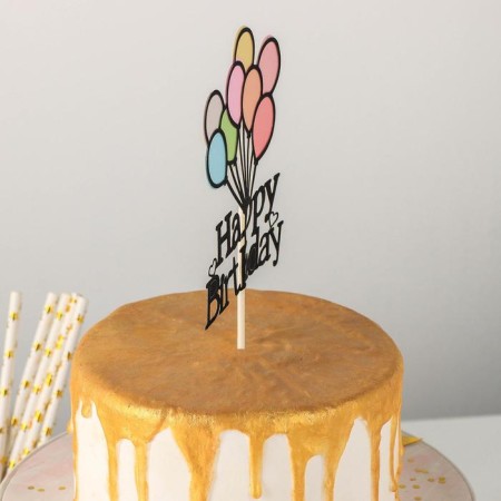 Topper for the Cake "Happy Birthday. Balls ", 22 × 10 cm-1