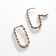 Earrings with rhinestones Xuping interweaving, pigtail, white color in pink gold