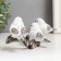 Polystone souvenir "Three white sparrow on a twig" 7.5x17x8.5 cm