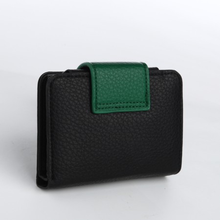 Women's wallet on a magnet, black color-1