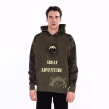 Male sweatshirt is laid down, the color is dark hack, size 46 (m)