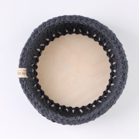 Baby basket, 16 x 7.5 cm, gray, cotton-5