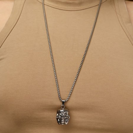 Coop "Skull" Siamese, color black silver, l = 70 cm-2