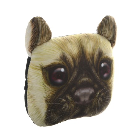Pillow on the headrest Matech Animals Line, pug, 30 x 25 x 10 cm, brown, beige-1