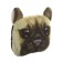 Pillow on the headrest Matech Animals Line, pug, 30 x 25 x 10 cm, brown, beige