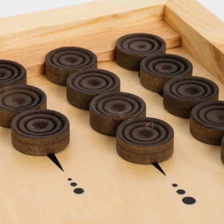 NARDS "Rocket cruiser", wooden board 60 x 60 cm, with a field for playing checkers-3