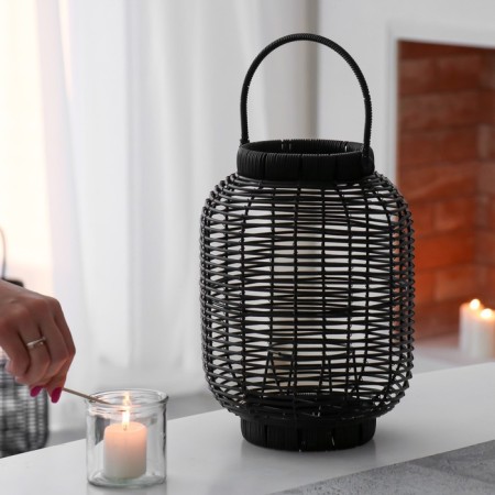 Metal candlestick, PVC "flashlight. Black lady" black 30x22x22 cm-3