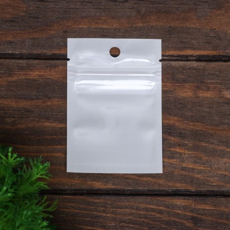 Zip-Lock PP, white, with a continuous window, flat, euro-slopes 7 x 10 cm