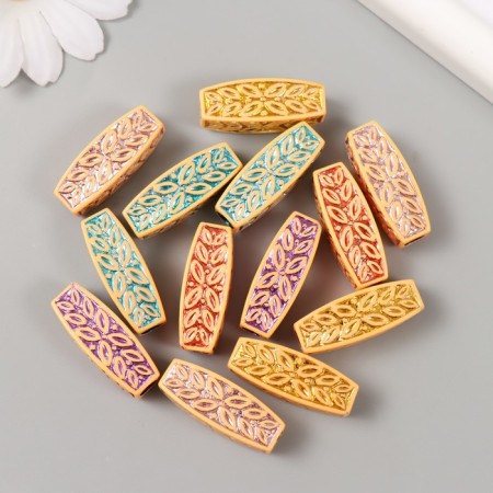 Beads for creativity plastic "Ethno. Leaves. Hologography" set 30 grams 1.1x1.1x3 cm