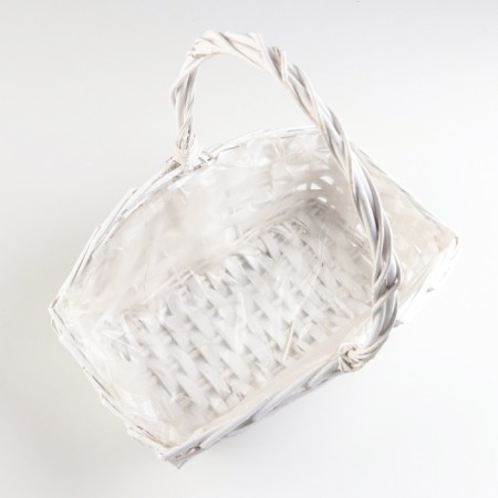 Wicker basket 33x20h9/13/33 b23x13, white, willow-2