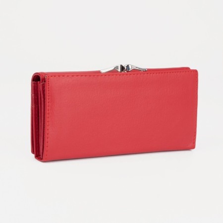 Women's wallet on magnets, red color-1