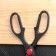A set of kitchen supplies, 5 objects: knives 9.2 cm, 15.2 cm, vegetable cleaning, scissors, board, black color