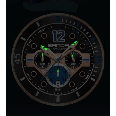 Watch of wrist, d-5.1 cm, waterproof, chronograph, silicone strap, luminous-1