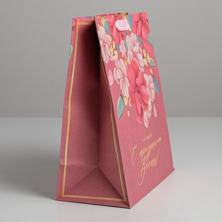 Package Gift Craft Vertical, packaging, “Happy Spring!”, Ml 23 x 27 x 11.5 cm-2