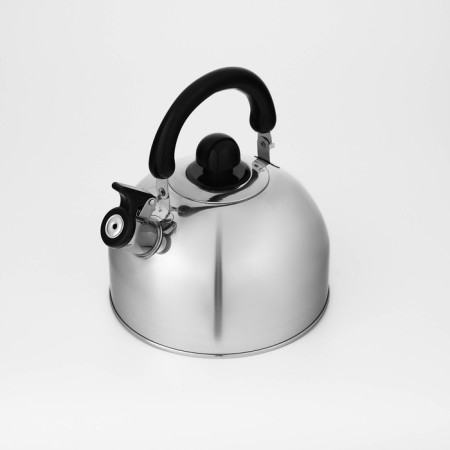 A kettle with a stainless steel whistle “Black Night”, 3 l, fixed handle, chrome color-4