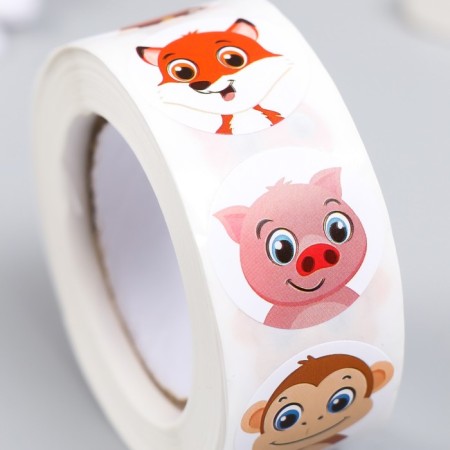 Stick Paper "Beast - Emotions" d = 2.5 cm 500 pcs in a roll 3x6.5x6.5 cm-3
