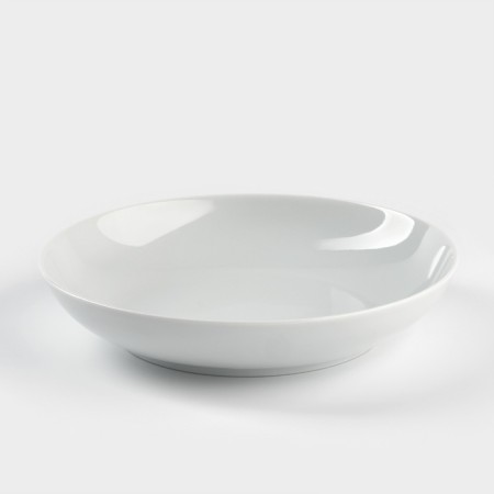 Set of porcelain dishes "Universal", white color, 3 objects: plate d = 20 cm, deep 600 ml, d = 20 cm, mug 350 ml-1
