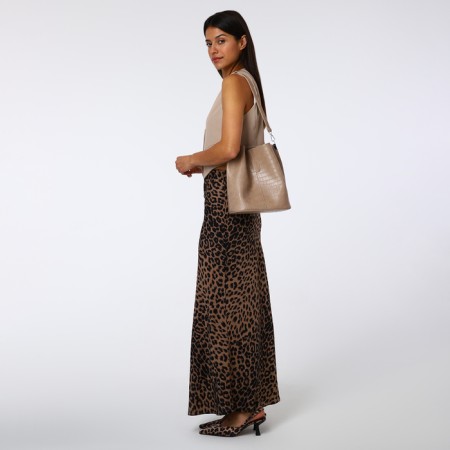 Women's bag on magnet Textura, average size, beige color-7