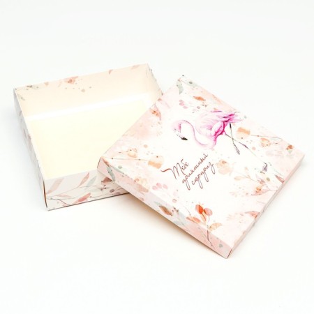 Folding box, "flamingo" 23 x 23 x 6.5 cm-4