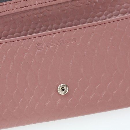 Women's wallet on the button, Textura, pink color-5