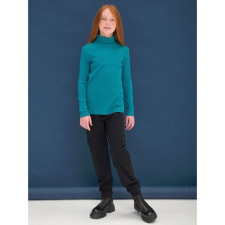 Jumper for girls, height 146 cm, emerald color-3