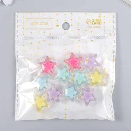 Plastic beads "Stars - Inner Assortion" Gloss 20 GP 1.2x2x2 cm-3