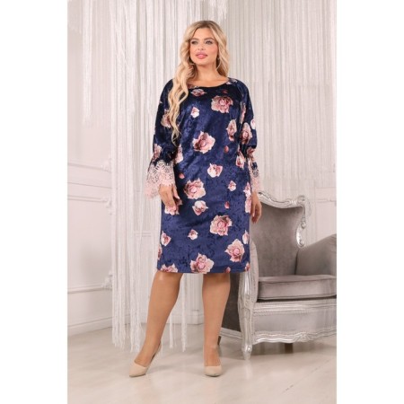 Female dress, size 62, blue, white color