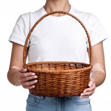 Wicker basket, 29 × 24 × 11/34 cm, vine, corn